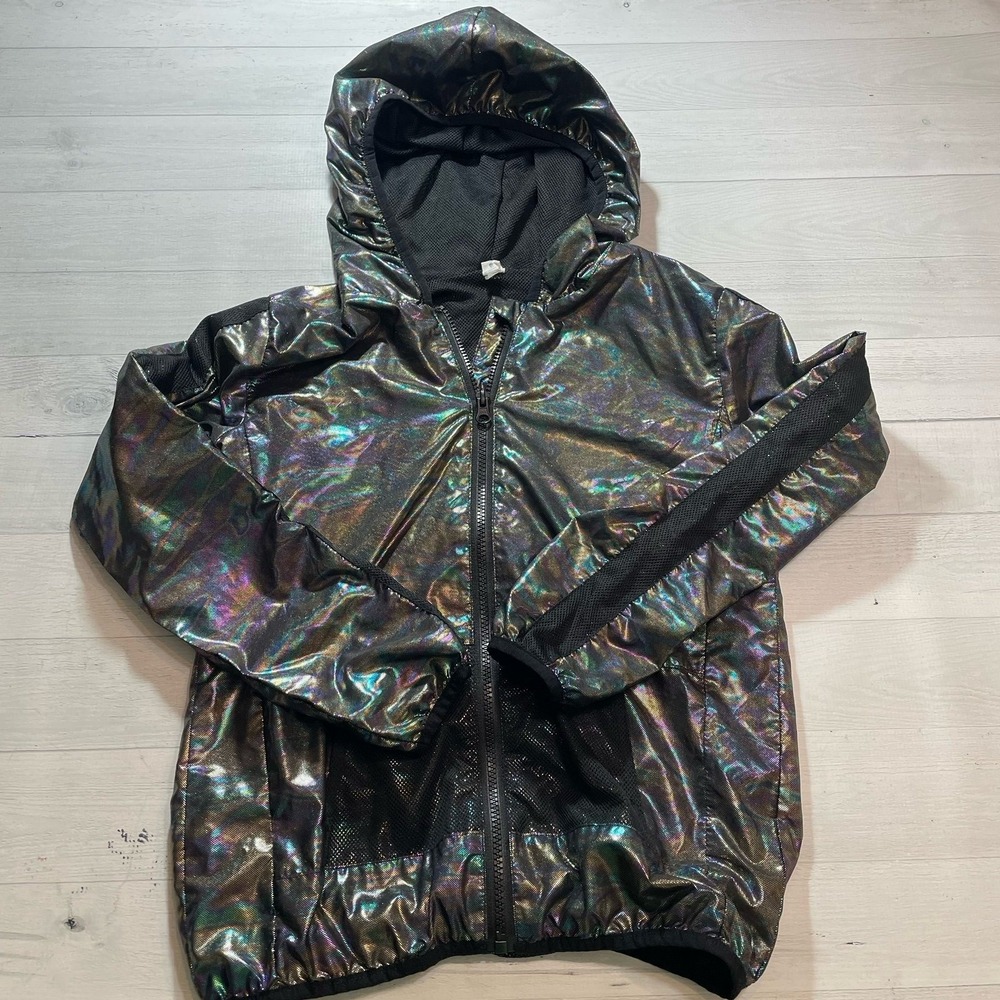 Ideology girls black metallic jacket youth large